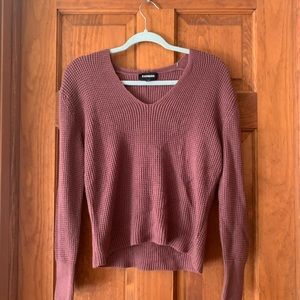 Express Pink/Purple V Neck Sweater